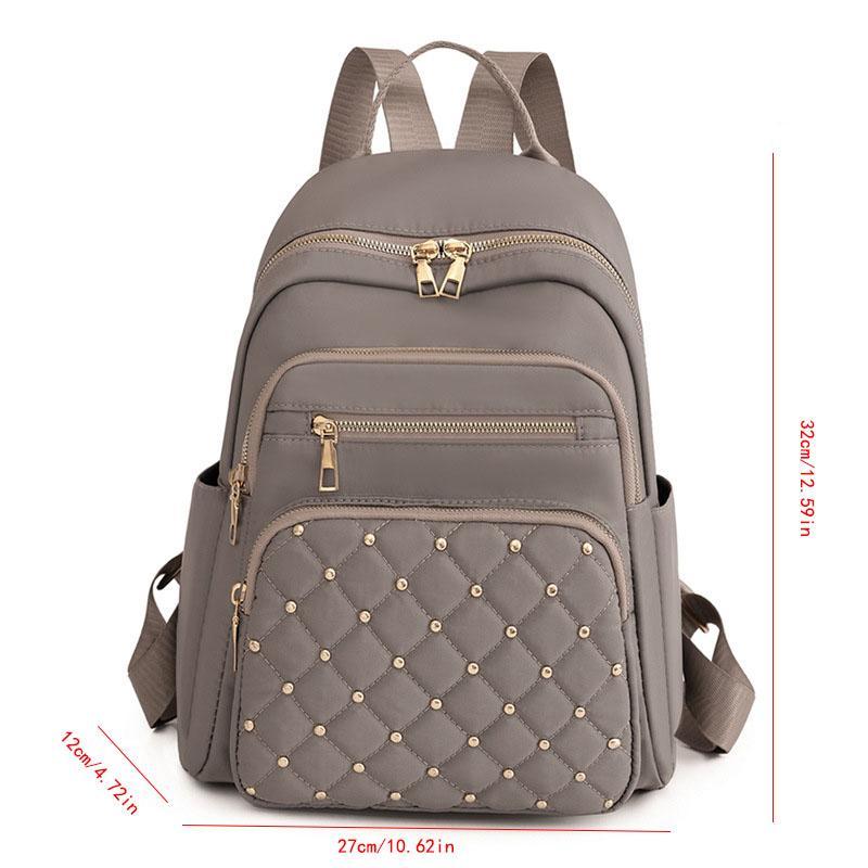 Diamond Rivet Pattern Large Capacity Backpack, 1 Count Fashionable Backpack for Women & Men, Fashion Backpack for Travel, Business, School, Commute