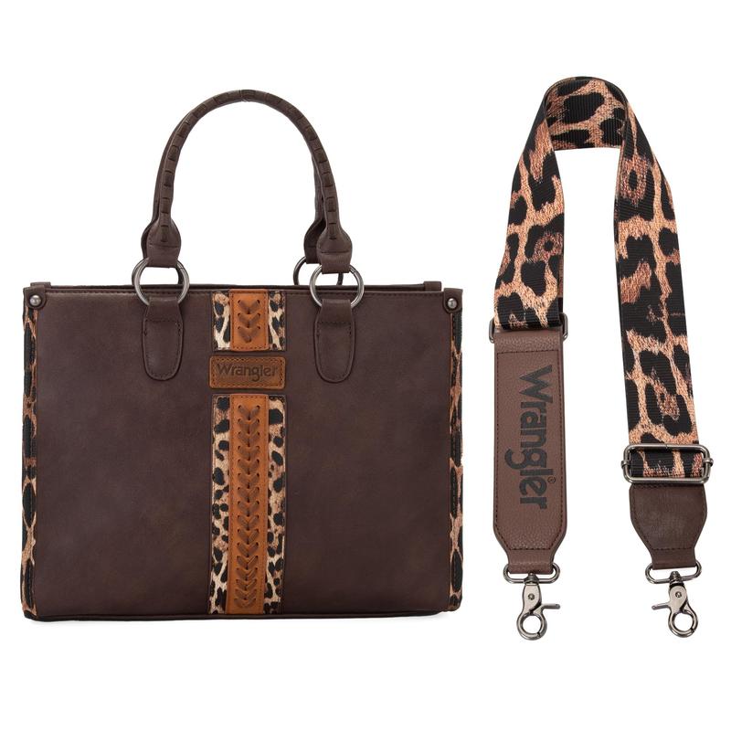 Wrangler Tote Bag for Women Western Purse Woven Shoulder Bag Top-Handle Animal Print Handbags