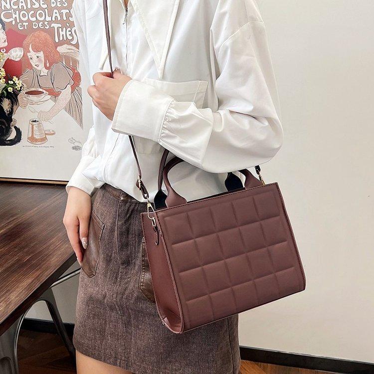 Women's Pu Leather Double Handle Square Bag Purse Small Clutch Tote Bag Crossbody Shoulder Handbags