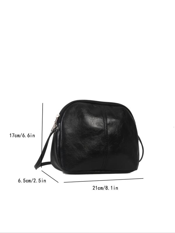 Women's Solid Color Crossbody Bag, Fashionable Pu Leather Zipper Shoulder Bag for Daily Used, Casual Trendy Versatile High-quality Daily Commuting Bag