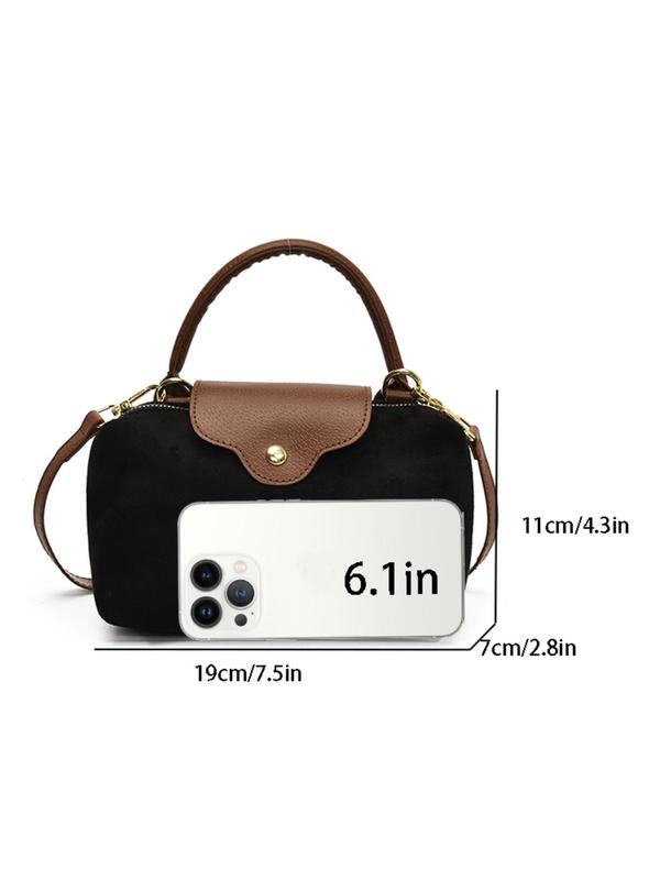 Women's Solid Color Suede Crossbody Bag, Fashionable Shoulder Bag for Daily Used, Casual Trendy Versatile High-quality Daily Commuting Bag