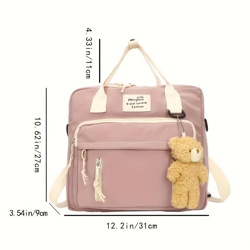 Ins Retro Campus Waterproof School Bag, Cute Girl Multi-function Shoulder Bag, Female Student Adjustable Messenger Bag