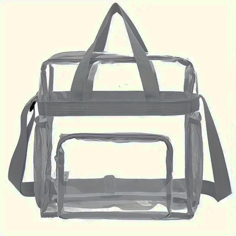 Clear Lunch Bag, Large Capacity Zipper Handbag, Waterproof Sport Storage Bag for Travel, Multi-use Organizer, Gym Accessories, Picnic Accessories