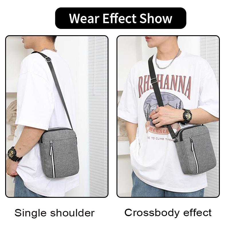 Men Fashion Crossbody Bags Casual Shoulder Bag for Men with Adjustable Shoulder Strap