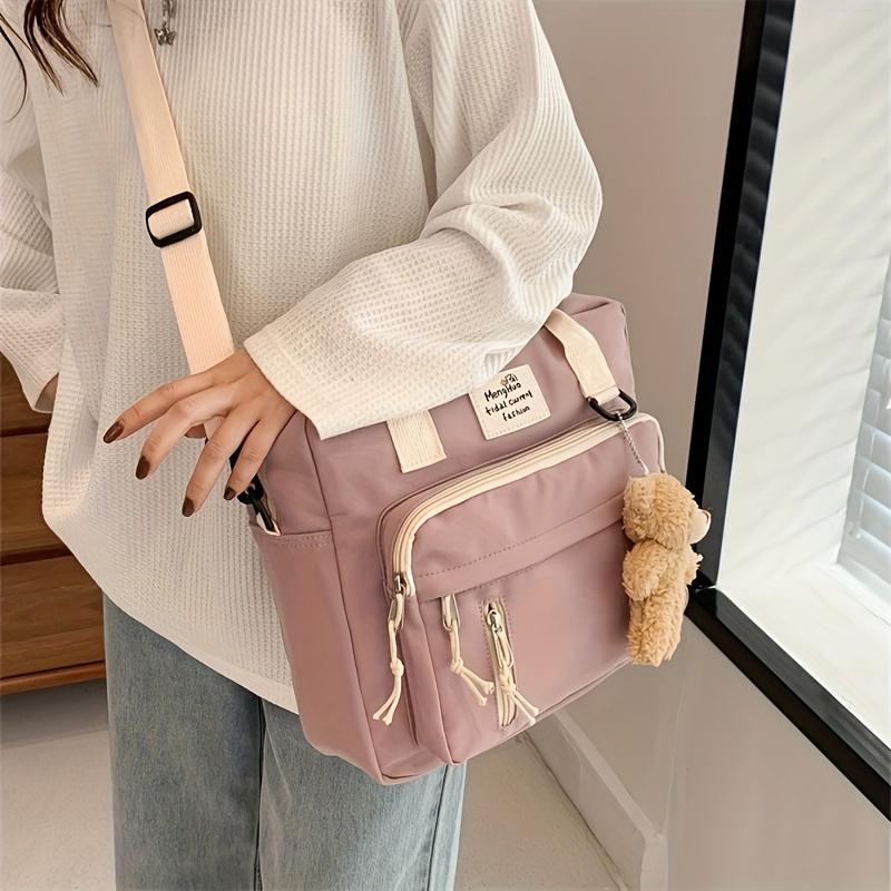 Ins Retro Campus Waterproof School Bag, Cute Girl Multi-function Shoulder Bag, Female Student Adjustable Messenger Bag