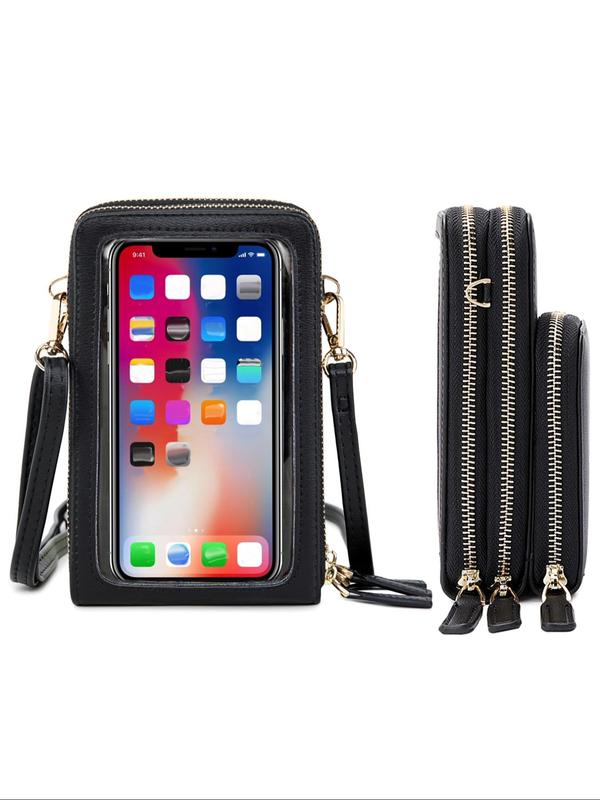 Women's Phone Wallet Bag with Touch Screen, Multifunctional Crossbody Bag, Elegant Crossbody Phone Bag, with Adjustable Bag Strap, Fashionable Versatile Shoulder Bag for Daily Used