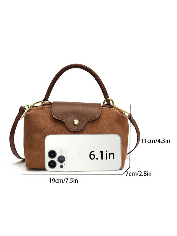 Women's Solid Color Suede Crossbody Bag, Fashionable Shoulder Bag for Daily Used, Casual Trendy Versatile High-quality Daily Commuting Bag