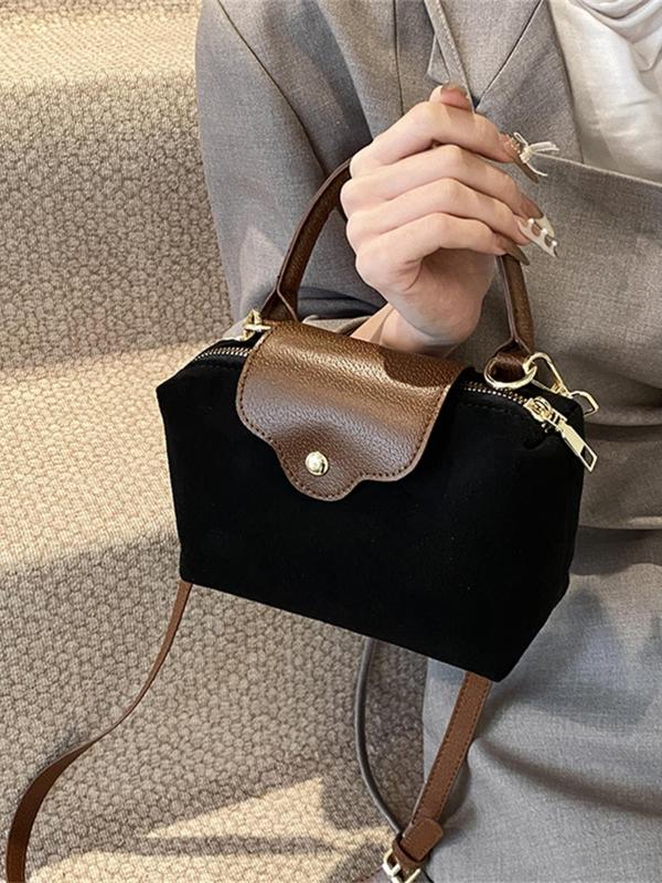 Women's Solid Color Suede Crossbody Bag, Fashionable Shoulder Bag for Daily Used, Casual Trendy Versatile High-quality Daily Commuting Bag