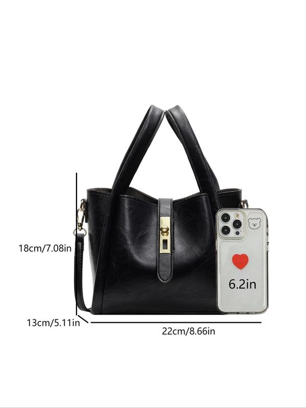 Women's Elegant Solid Color Handbag, Fashionable PU Leather Crossbody Bag for Daily Used, Casual Trendy Versatile High-quality Daily Commuting Bag