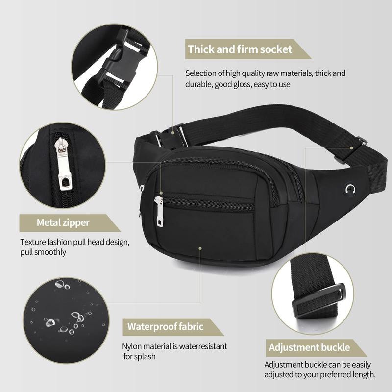 Crossbody Fanny Pack for Men&Women,Large Waist Bag & Hip Bum Bag with Adjustable Strap for Outdoors Workout Traveling Casual Running Hiking Cycling