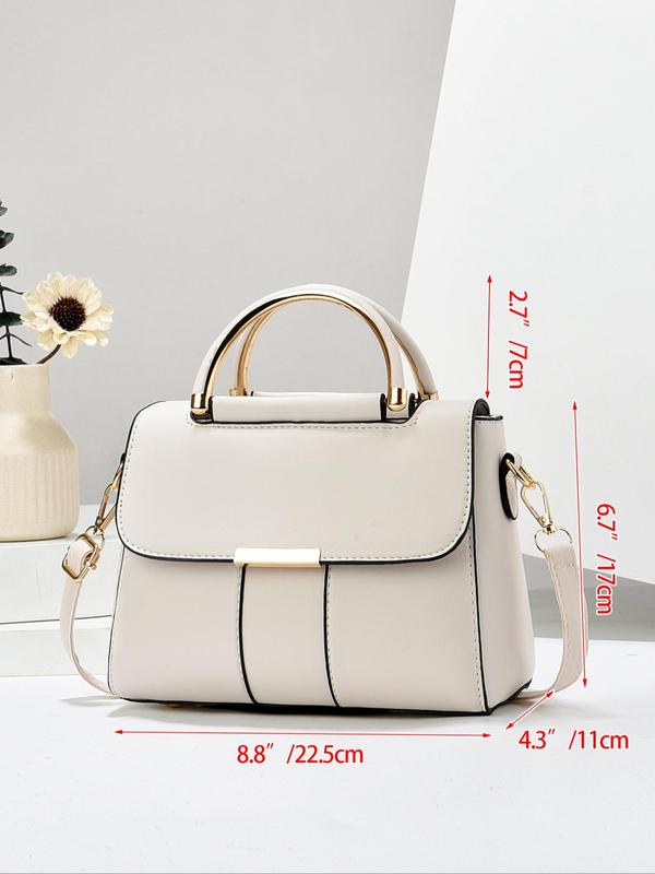 Fashionable Solid Color Pu Leather Crossbody Bag, Simple All-match Bag for Women, Casual Trendy Versatile High-quality Daily Commuting Bag, Girl Fashionable Shopping Bag