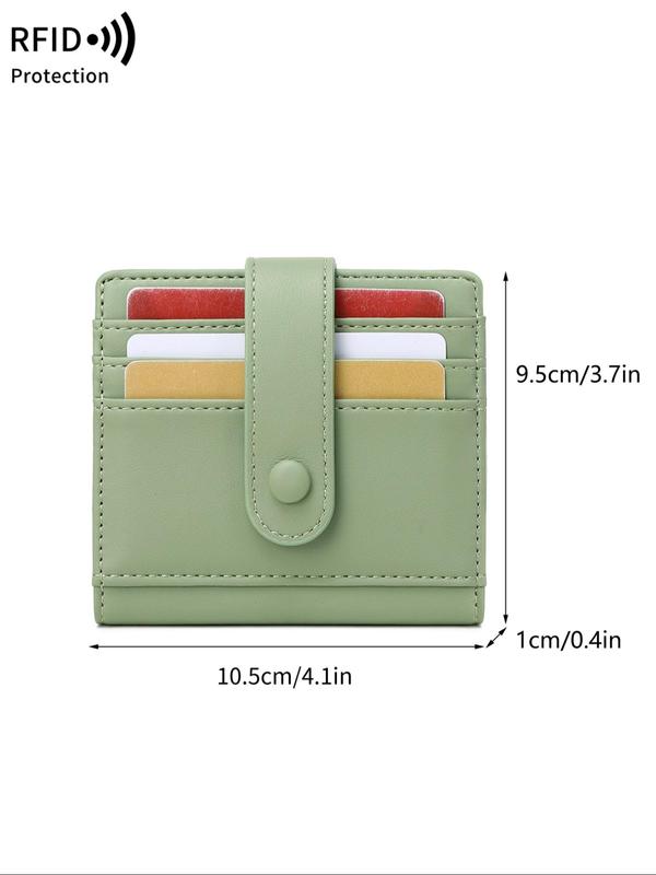 Women's Minimalist Plain Color RFID Wallet with Multiple Card Slots, Lightweight Design Wallet, Simple Anti-theft Card Holder for Women