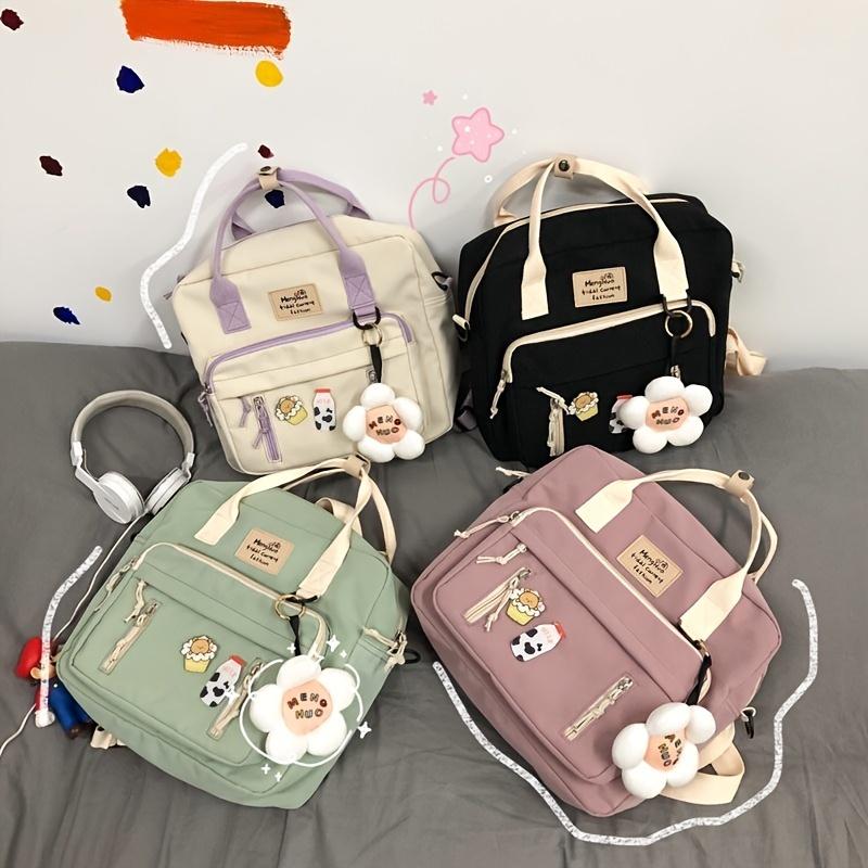 Ins Retro Campus Waterproof School Bag, Cute Girl Multi-function Shoulder Bag, Female Student Adjustable Messenger Bag