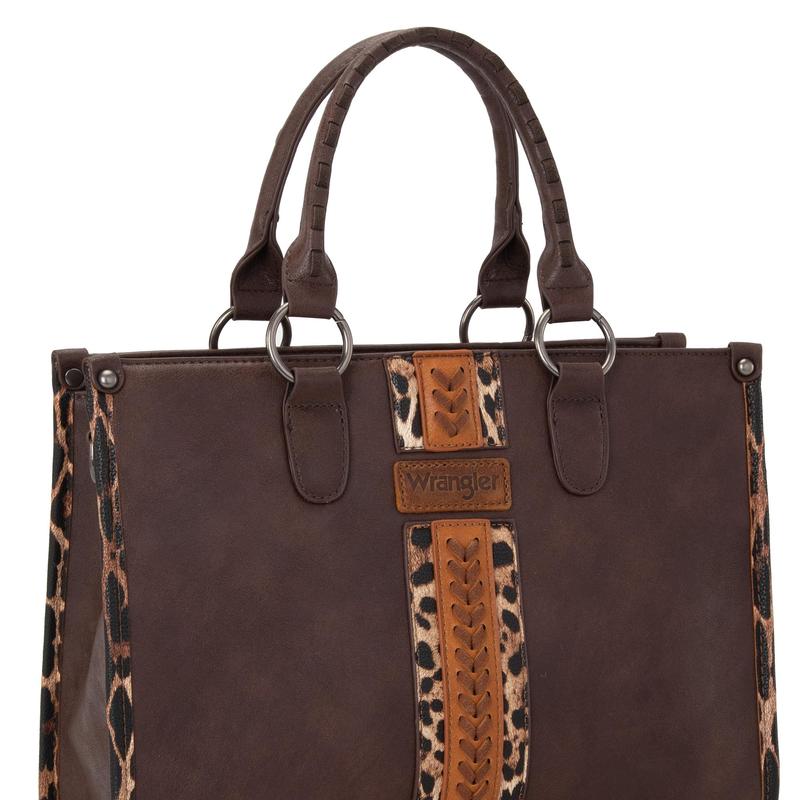 Wrangler Tote Bag for Women Western Purse Woven Shoulder Bag Top-Handle Animal Print Handbags