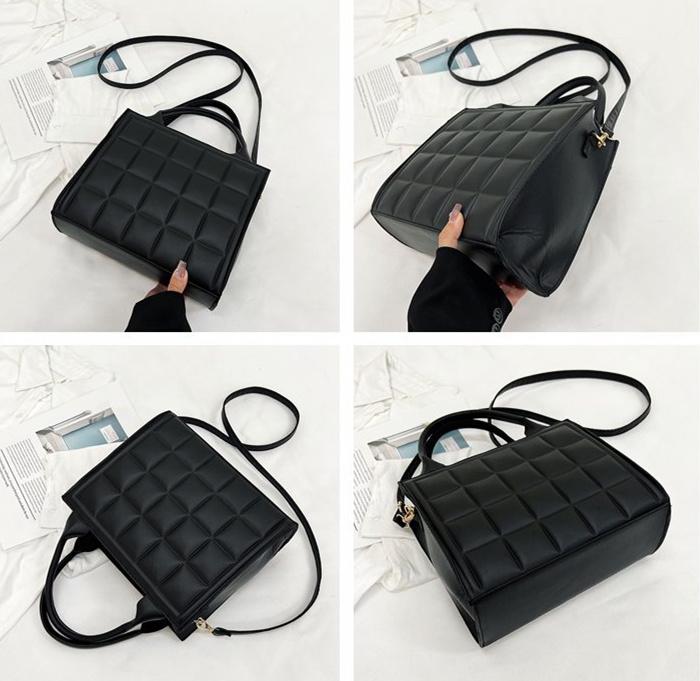 Women's Pu Leather Double Handle Square Bag Purse Small Clutch Tote Bag Crossbody Shoulder Handbags