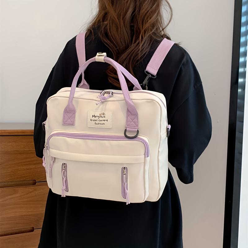 Ins Retro Campus Waterproof School Bag, Cute Girl Multi-function Shoulder Bag, Female Student Adjustable Messenger Bag