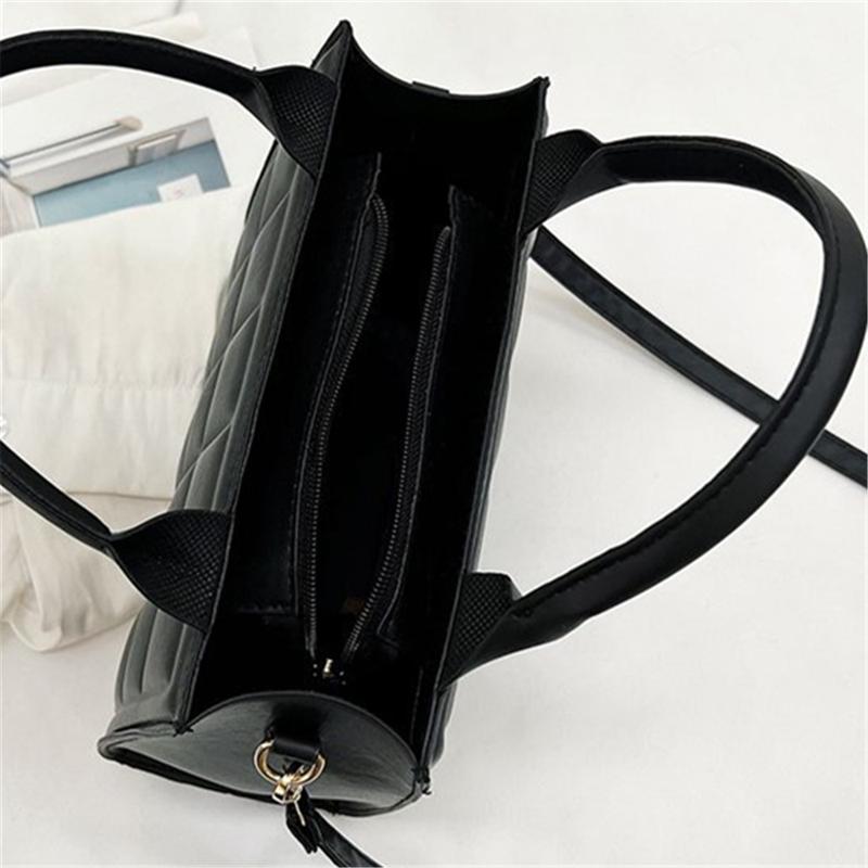 Women's Pu Leather Double Handle Square Bag Purse Small Clutch Tote Bag Crossbody Shoulder Handbags