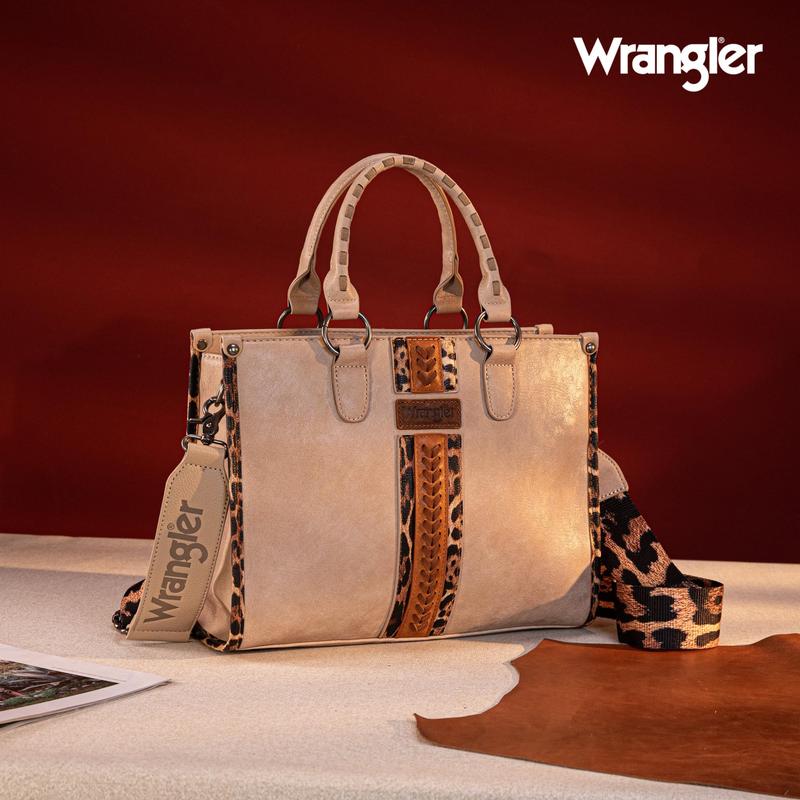 Wrangler Tote Bag for Women Western Purse Woven Shoulder Bag Top-Handle Animal Print Handbags