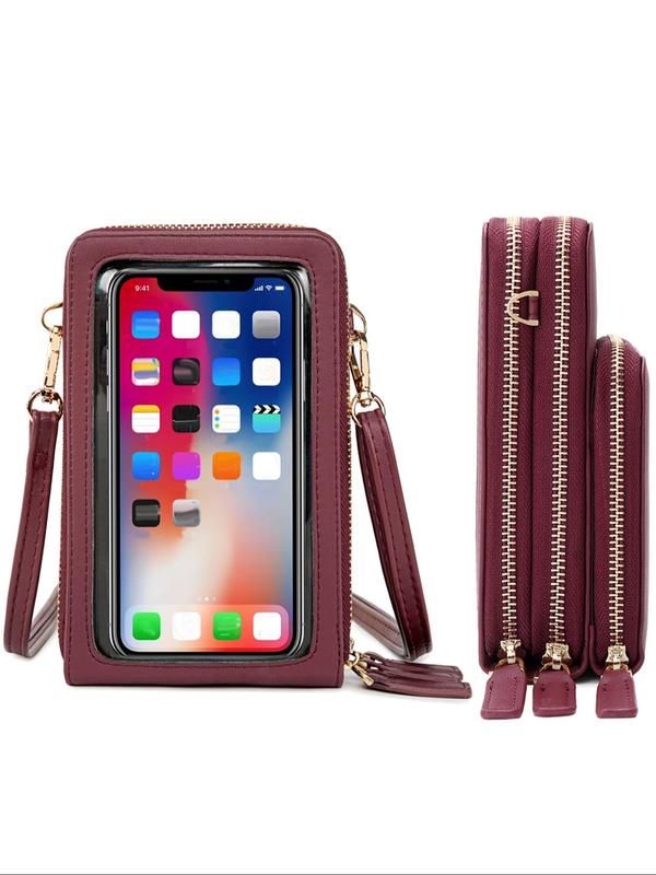 Women's Phone Wallet Bag with Touch Screen, Multifunctional Crossbody Bag, Elegant Crossbody Phone Bag, with Adjustable Bag Strap, Fashionable Versatile Shoulder Bag for Daily Used