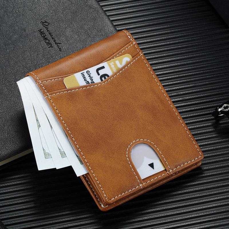 Furid Airtag Wallet for Men：Airtag Holder, RFID Blocking, Bifold, Front Pocket, Minimalist Card Wallet, Classic Men's Leather Wallet