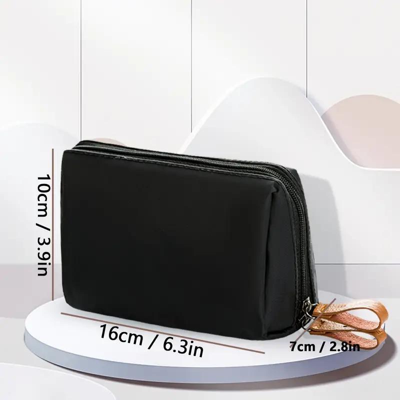 Mini Makeup Bag with Strap, 1 Count Simple Makeup Bag, Zipper Makeup Organizer Pouch, Versatile Storage Bag for Travel, Outing, Daily Use, Christmas Gift