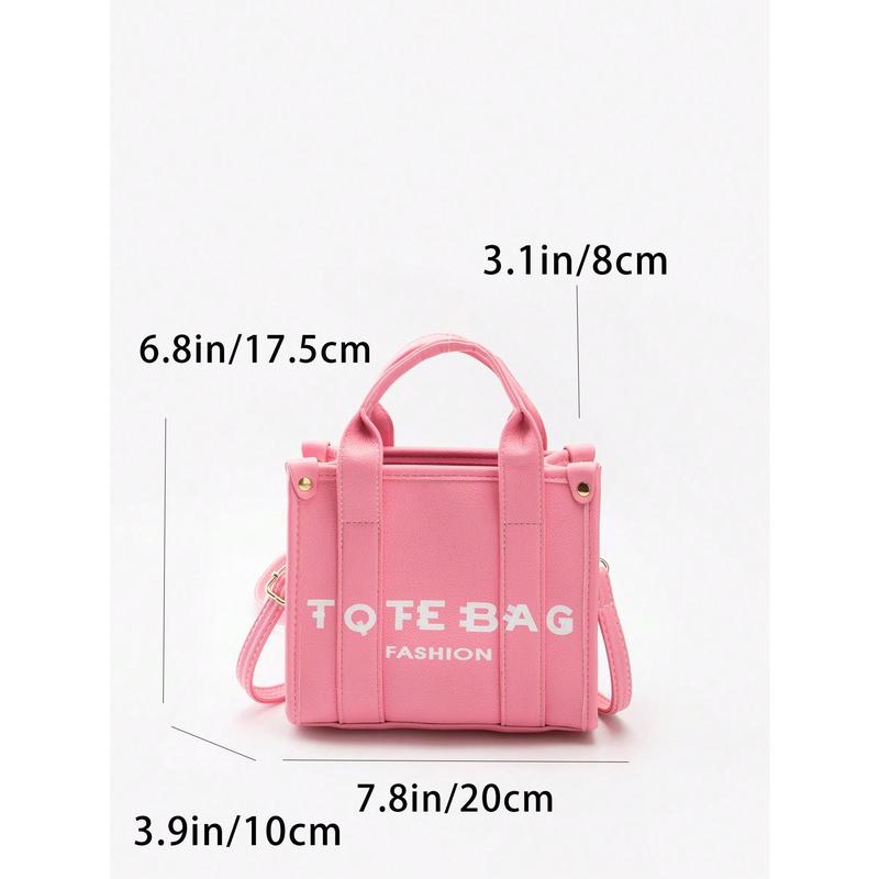 Mini Fashionable Solid Color Letter Print Handbag