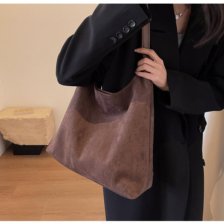 Brown suede bag, Suede Tote Bag for Women, Brown suede handbag, Leather Hobo Bags for Women,Suede Slouchy Bag