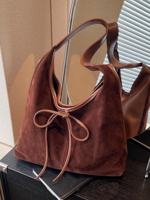 Women's Elegant Bowknot Design Shoulder Bag, Trendy Minimalist Shoulder Bag, Chic All-match Shoulder Bag for Daily & Work Use