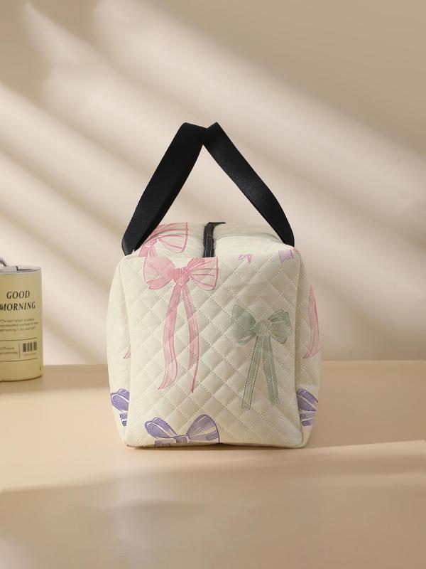 Bow Pattern Duffle Bag, Large Capacity Travel Duffle Bag, Portable Overnight Bag, Fashionable Travel Bag for Women & Girls