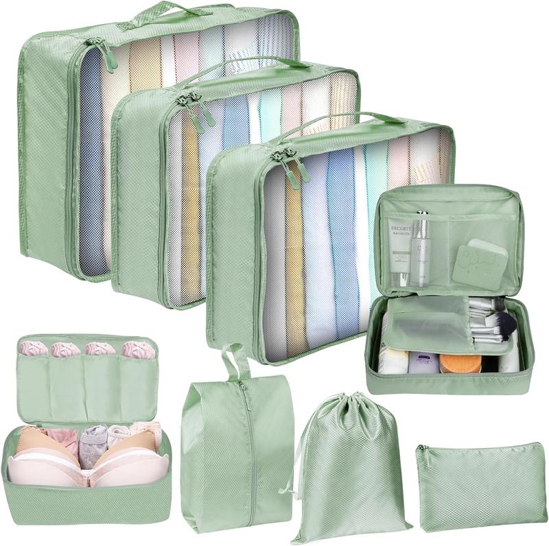 Packing Cubes for Travel 8 Set Packing Cubes for Suitcases Lightweight Shoe Bag Luggage Organizer Bags Suitcase Organizer Travel Essentials