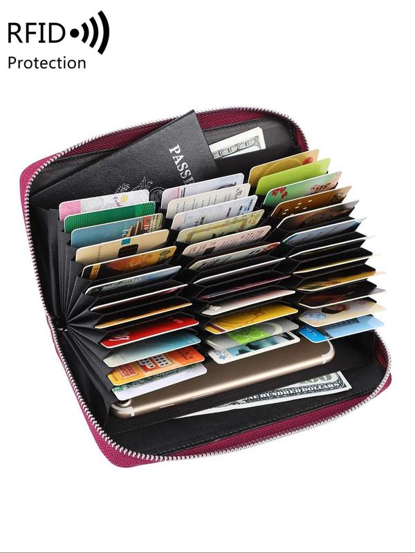 Women's 2024 New Solid Color Card Holder, Large Capacity Card Holder, with RFID Blocking, Casual Versatile Card Holder for Women & Men