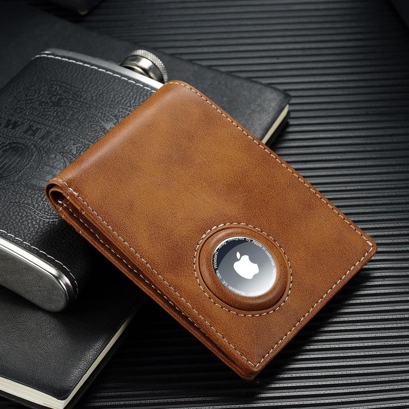 Furid Airtag Wallet for Men：Airtag Holder, RFID Blocking, Bifold, Front Pocket, Minimalist Card Wallet, Classic Men's Leather Wallet