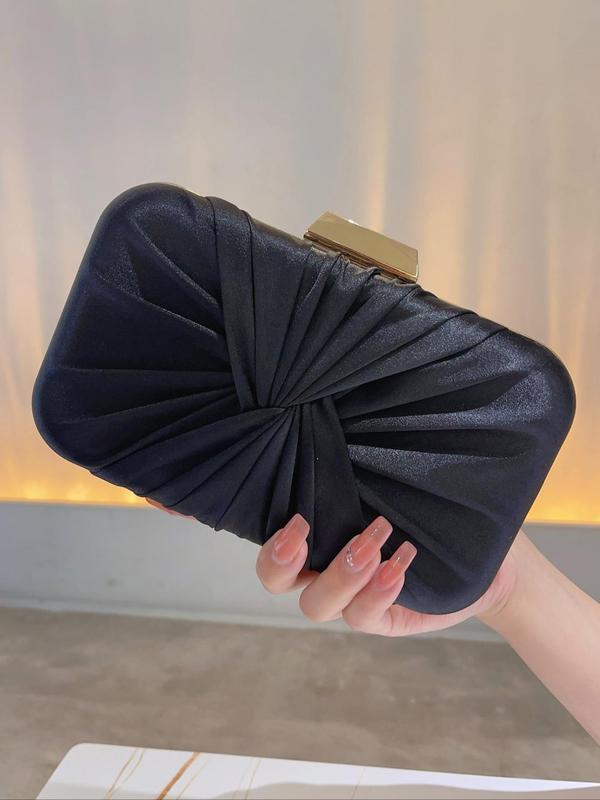 Women's Elegant Ruched Design Evening Bag, Exquisite Trendy Clutch Bag, Fashionable Shoulder Bag for Party Decoration