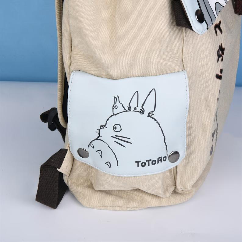 Totoro Backpack For Miyazaki Hayao Fans, Cute Shoulder Bag For Boys, Large Capacity Canvas Rucksack, Anime School Bag, Christmas Gift