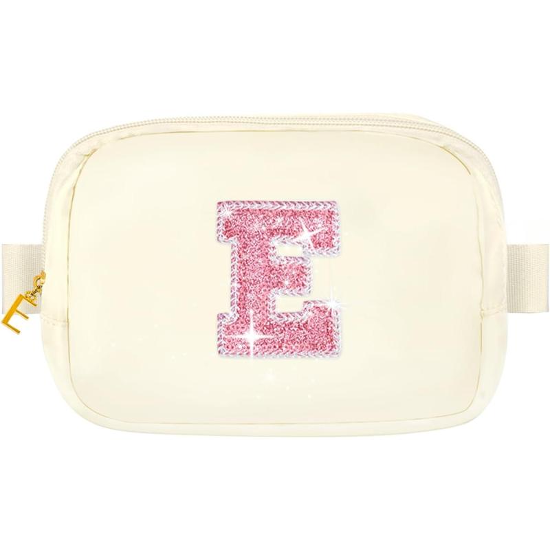 Initial Belt Bag,Personalized Belt Bag for Women Girls,Initial Fanny Packs for Women,Crossbody Bag with Initial Letter,Fashion Mini  Packs with Adjustable Strap,Monogrammed Gifts E