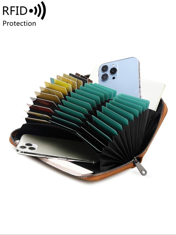 Women's 2024 New Solid Color Card Holder, Large Capacity Card Holder, with RFID Blocking, Casual Versatile Card Holder for Women & Men