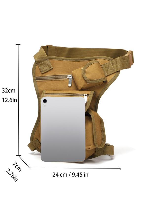 Women's Solid Color Waist Bag, Multifunctional Waterproof Wear-resistant Zipper Leg Bag, Outdoor Training Camp Tactical Multifunctional Leg Bag