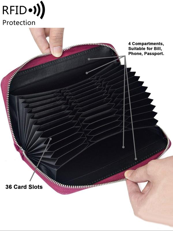 Women's 2024 New Solid Color Card Holder, Large Capacity Card Holder, with RFID Blocking, Casual Versatile Card Holder for Women & Men