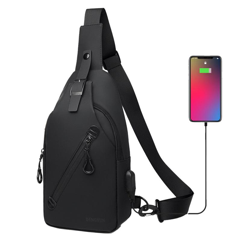 Sling Backpack, Multipurpose Crossbody Shoulder Bag Travel Hiking Daypack With Charging Cable And Charging Port