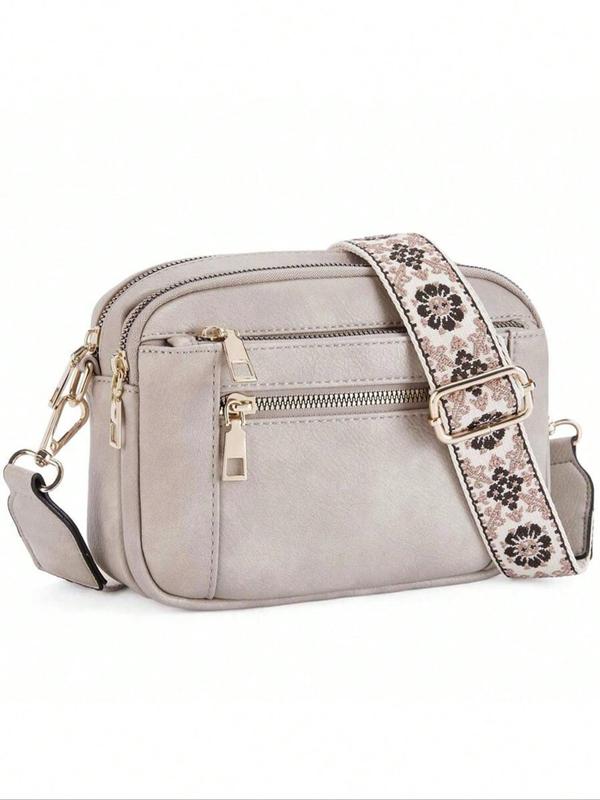 Women's Elegant Colorblock Crossbody Bag, Fashionable Vegan Leather Crossbody Bag with Adjustable Strap, Casual Trendy Versatile Daily Commuting Bag