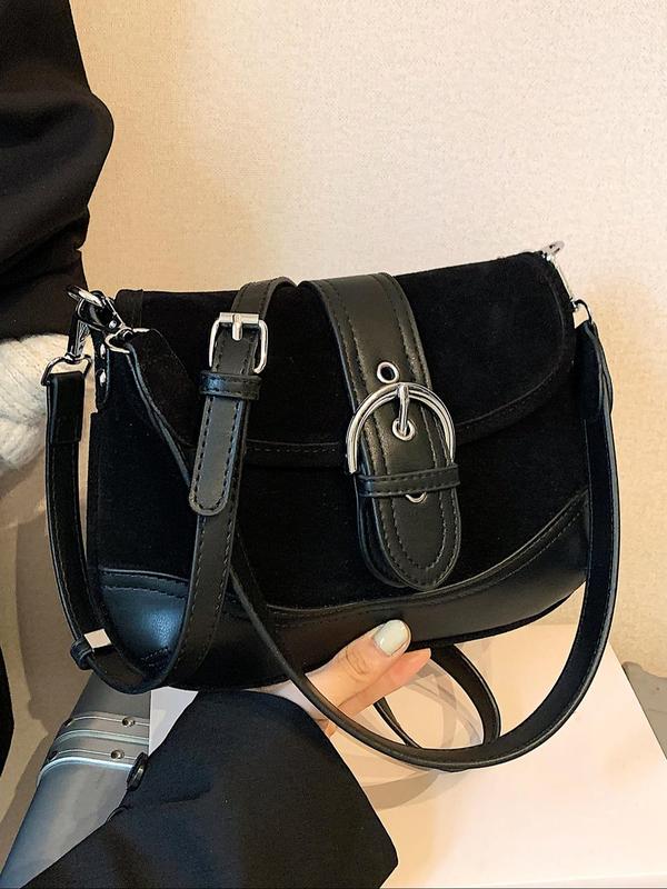 Women's Elegant Solid Color Shoulder Bag, Fashionable Retro Crossbody Bag for Daily Used, Casual Trendy Versatile High-quality Daily Commuting Bag