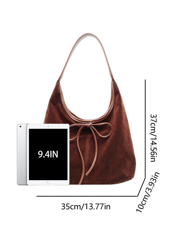 Women's Elegant Bowknot Design Shoulder Bag, Trendy Minimalist Shoulder Bag, Chic All-match Shoulder Bag for Daily & Work Use