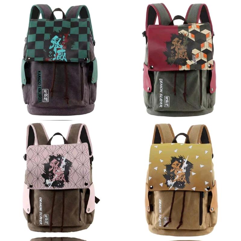 Anime Demon Slayer backpack student bag Kimetsu no Yaiba Nezuko, Tanjiro, Zenitsu