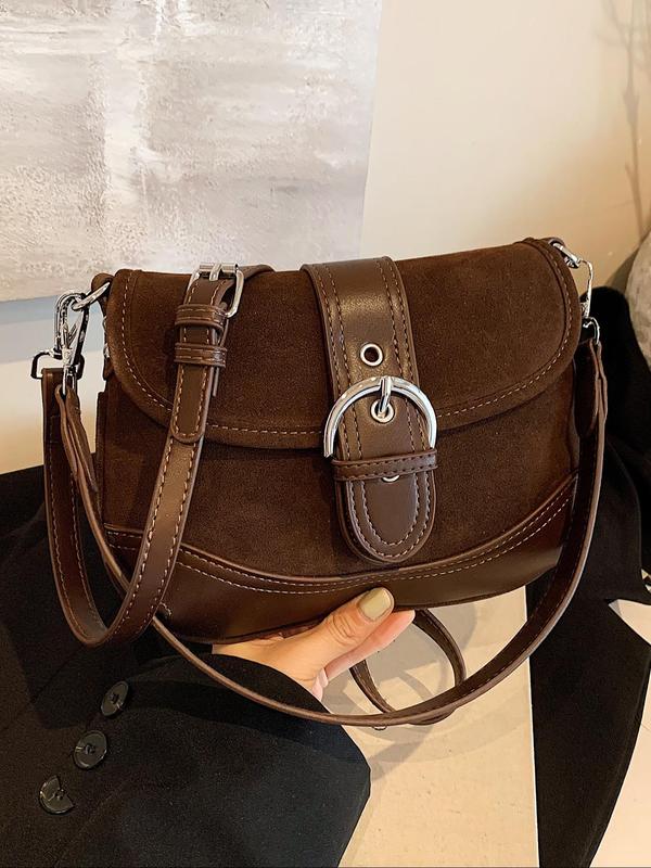 Women's Elegant Solid Color Shoulder Bag, Fashionable Retro Crossbody Bag for Daily Used, Casual Trendy Versatile High-quality Daily Commuting Bag