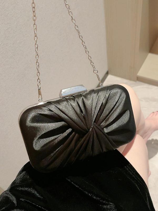 Women's Elegant Ruched Design Evening Bag, Exquisite Trendy Clutch Bag, Fashionable Shoulder Bag for Party Decoration