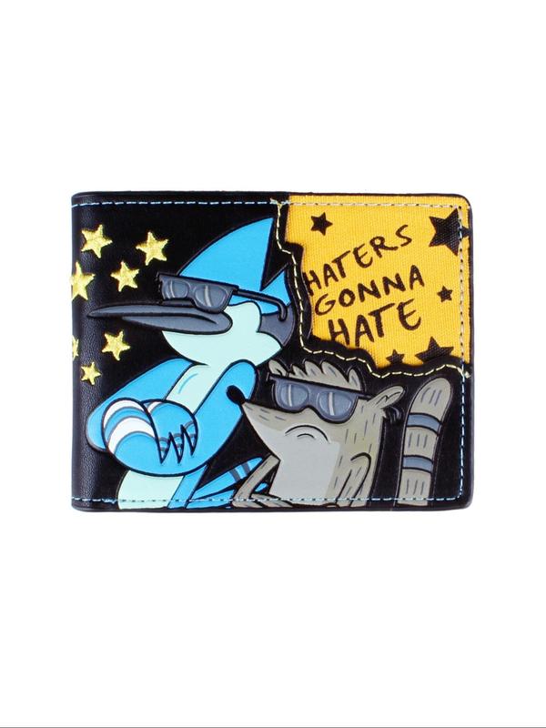 Men's Vintage Colorblock Cartoon Star Graphic Short Bifold Wallet, Fall Outfits, Fall Freshness, Casual PU Leather Card Holder, Fashionable Y2k Wallet for Daily Use