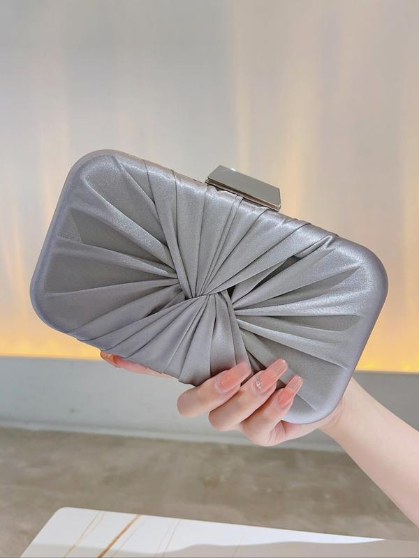 Women's Elegant Ruched Design Evening Bag, Exquisite Trendy Clutch Bag, Fashionable Shoulder Bag for Party Decoration