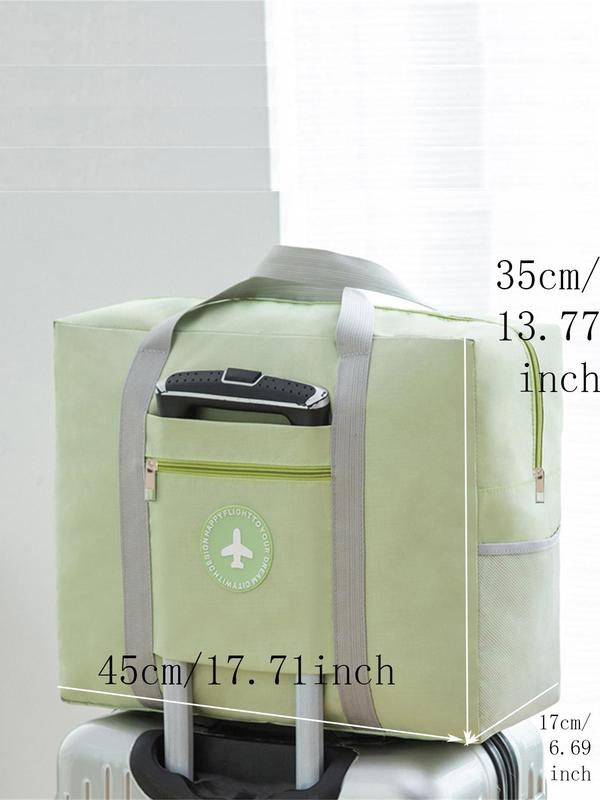 Casual Letter Patched Design Zipper Travel Bag, Large Capacity Travel Organizer, Waterproof Storage Bag for Travel