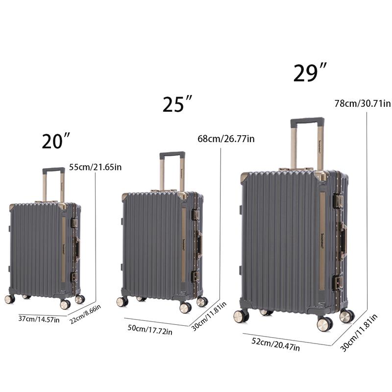 Luggage Sets Polycarbonate (PC) & aluminum frames  20 25 29 inch three model set,password lock, suitable for travel suitcases and suitcases