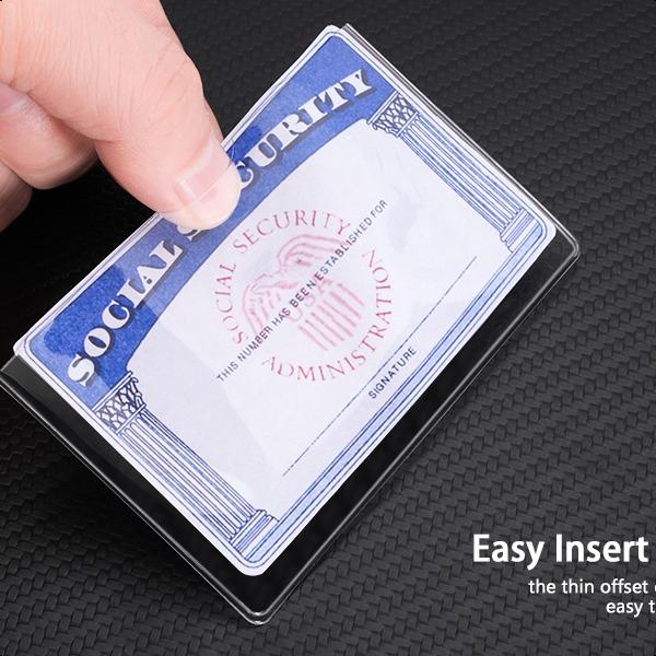 6 Pack Social Security Card Protector Medicare Card Protector Sleeve Social Security Card Holder Credit Card Sleeves Protective case for Drivers License、Credit Card 、SSN Card，3.8x2.32in.